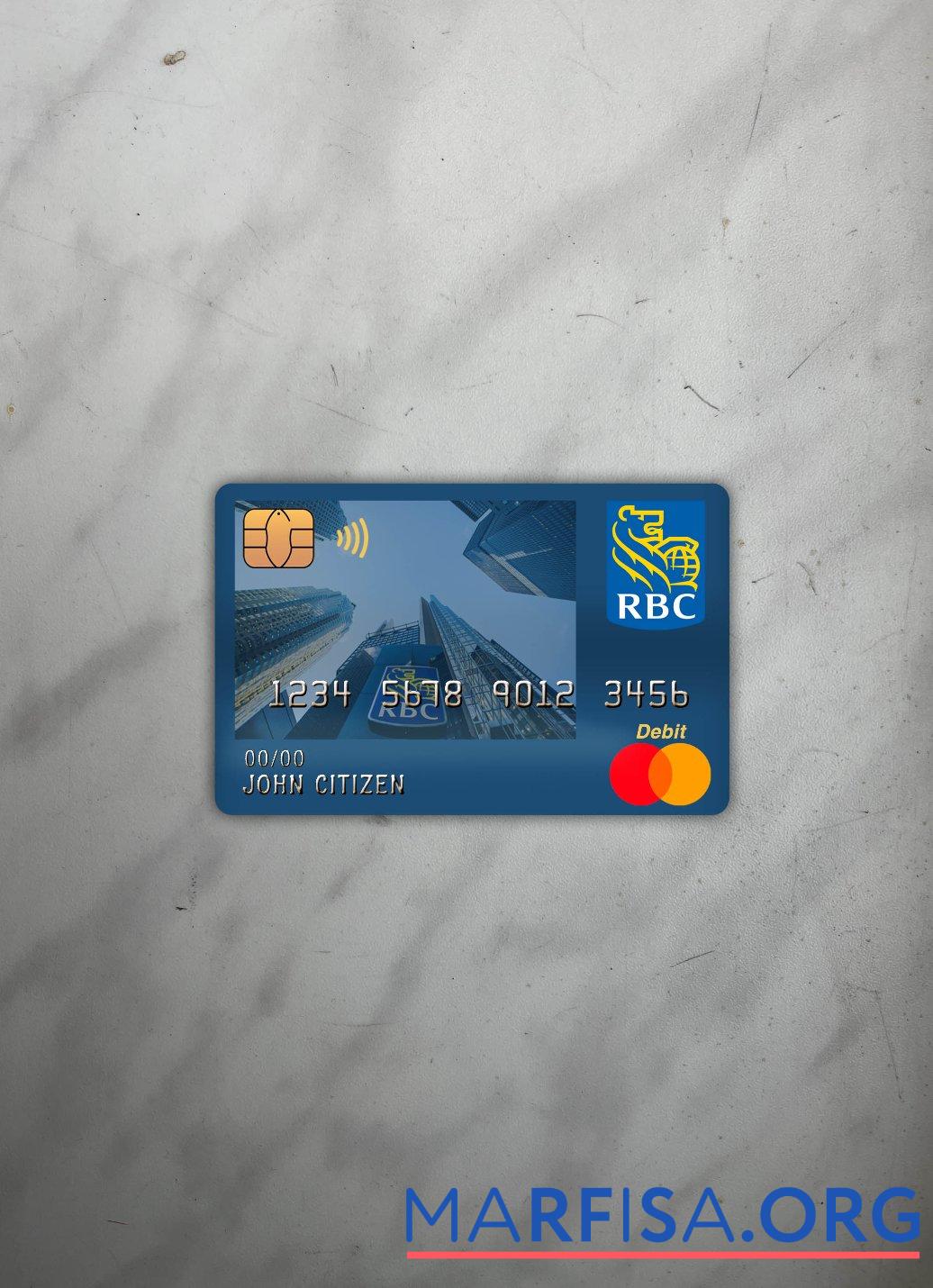 Blank Canada Royal bank (RBC) master debit card photolook front sample